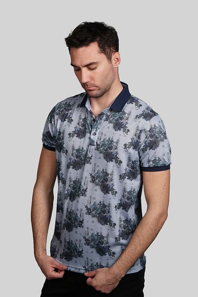 İgs Tricou pentru bărbați, albastru, modern cu gât polo