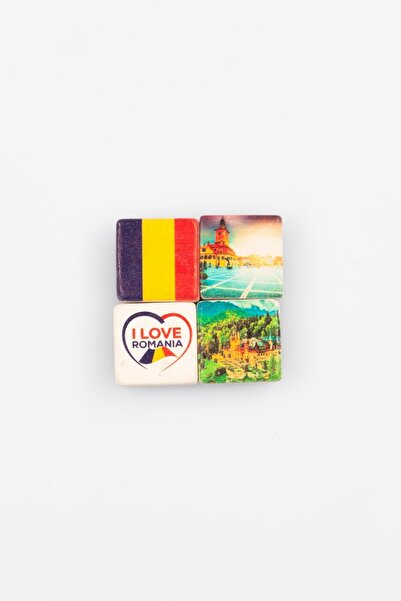 Romania Themed Quadruple Stone Magnet