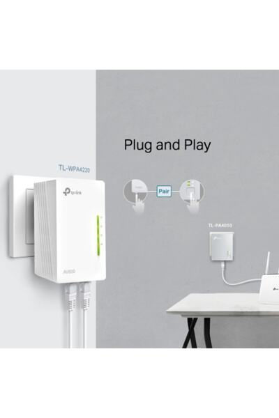TP-LINK Tl-wpa4220t Kıt 300mbps Av600 Wifi Powerline 3 Pack