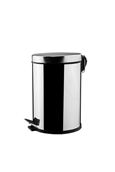 Tema Banyo için 5 Lt Pedallı Paslanmaz Çöp Kovası, Krom Kaplama, Şık ve Dayanıklı