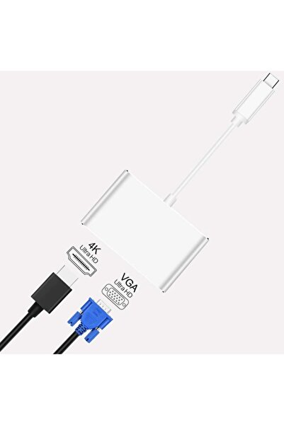 Alfais 4366 Usb Type C To Hdmi Vga 3.1 4k Çevirici Dönüştürücü Adaptör