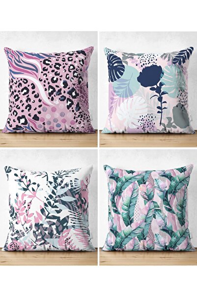 Realhomes Set od 4 dvostrane jastučnice od suede sa modernim digitalnim print...