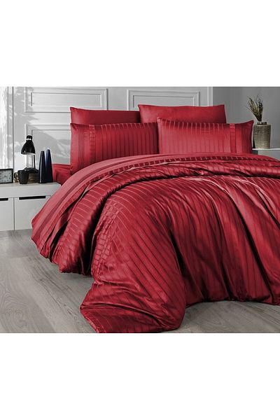 Ersperto Cotton Satin Duvet Cover Set Double with 4 Pillows