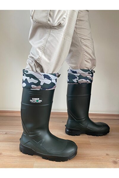 SİBER OUTDOOR Erkek Haki Kamuflaj Konçlu Çizme