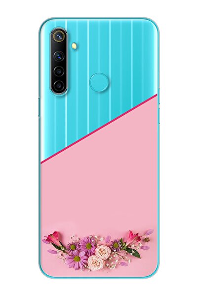 Spoyi Kesik Çiçek Tasarımlı Süper Şeffaf Silikon Telefon Kılıfı Oppo Realmi 6i