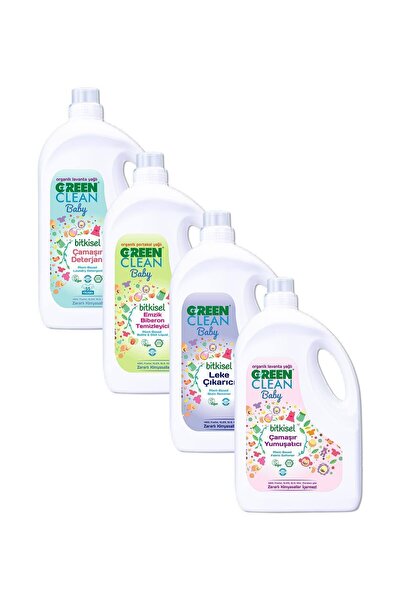 Green Clean Baby Çamaşır Det. + Yumuşatıcı + Leke Çıkarıcı + Emzik Biber. Tem...