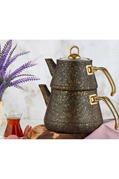 Kahramanlar Elegance Granit Çaydanlık Seti- Siyah