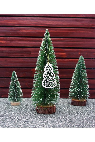 Lora Wedding Ornament pentru brad de Crăciun cu șnur argintiu de 6 cm (6 bucăți)