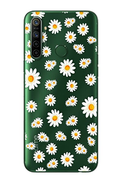 Spoyi Papatya Tasarımlı Süper Şeffaf Silikon Telefon Kılıfı Oppo Realmi 5i