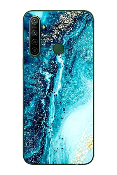 Spoyi Mavi Kumsal Tasarımlı Süper Şeffaf Silikon Telefon Kılıfı Oppo Realmi 5i