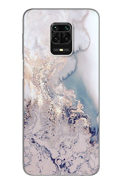 Spoyi حافظة هاتف من السيليكون الشفاف بتصميم رخامي أرجواني لهاتف Xiomai Redmi Note 9 Pro - Note 9s