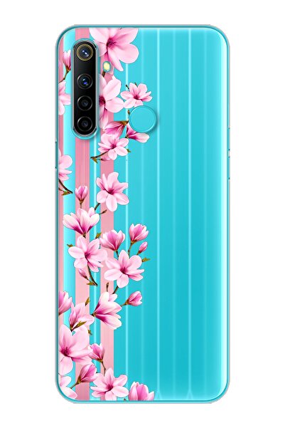 Spoyi Transparan Çiçek Tasarımlı Süper Şeffaf Silikon Telefon Kılıfı Oppo Realmi 6i