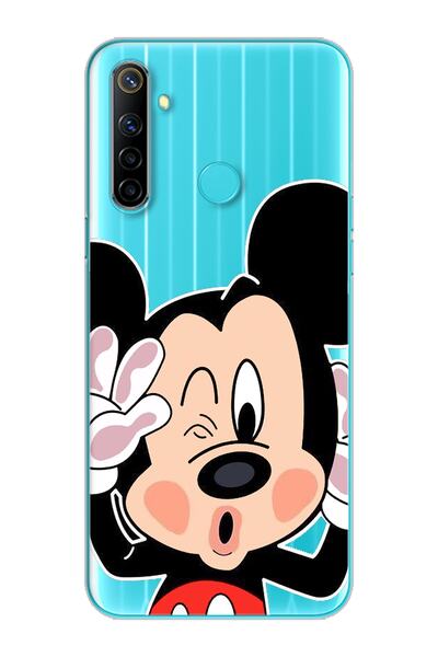 Spoyi Mickey Tasarımlı Süper Şeffaf Silikon Telefon Kılıfı Oppo Realmi 6i