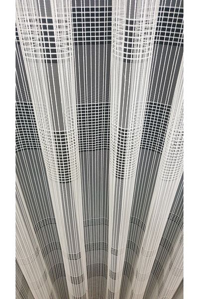 Brillant Rüyaper Horizontal Striped 1/3 Tight Pleat Tulle Curtain