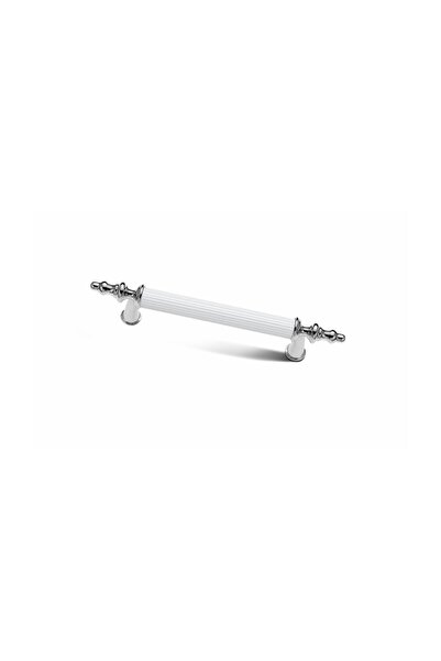 HAN Mâner din aluminiu Picioare albe cromate 96mm Pentru sertar dulap baie bucatarie