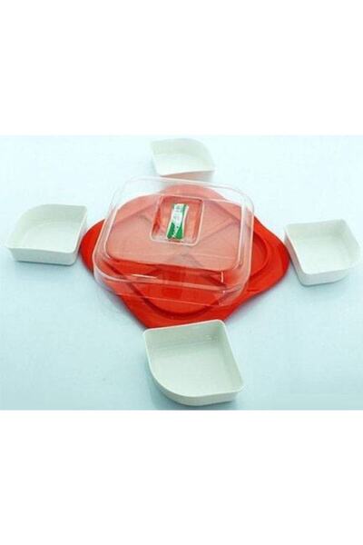 Genel Markalar 4 Parça Plastik Kapaklı Zeytin Peynir Salam Sucuk Kahvaltı Seti