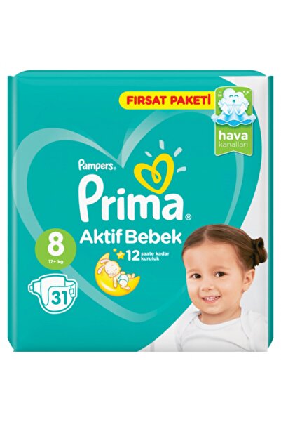 Prima Aktif Bebek Bezi Fırsat Paketi 8 Numara 31 Adet