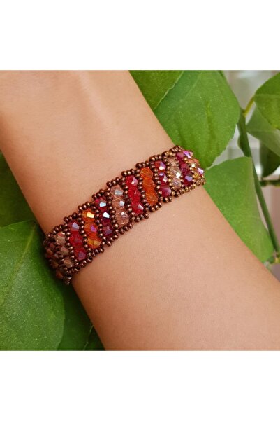 Handmade By HLY سوار ملون مصنوع يدويًا من حجر الكريستال