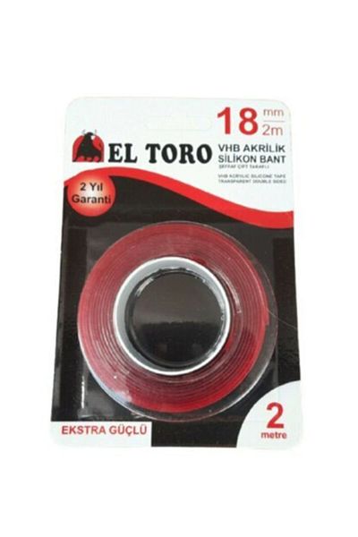 ÖĞRETMENLER OFİS & KIRTASİYE Double Sided Acrylic Transparent Silicone Tape 18mm*2m