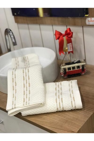 Özdilek Πετσέτα χεριών-προσώπου Bronie 2 τεμαχίων 50x90 Μπεζ