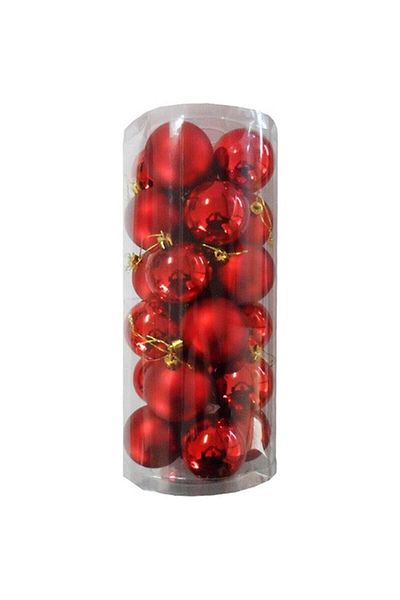 Sezy 5 cm Red Color Christmas Pine Tree Decoration Cici Ball 12 Pieces