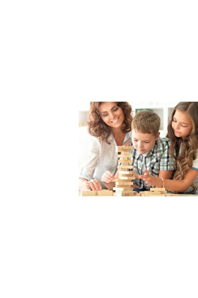 Dede Oyuncak Educational Balance Game For Kids Wooden Jenga Indestructible Tower Making Wooden Toy 54 Pieces