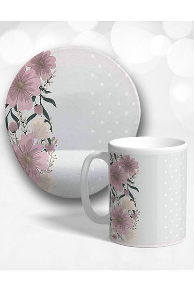 Onartem Oval Pastel Simplicity - Wrist Support Mouse Pad and Mug Set