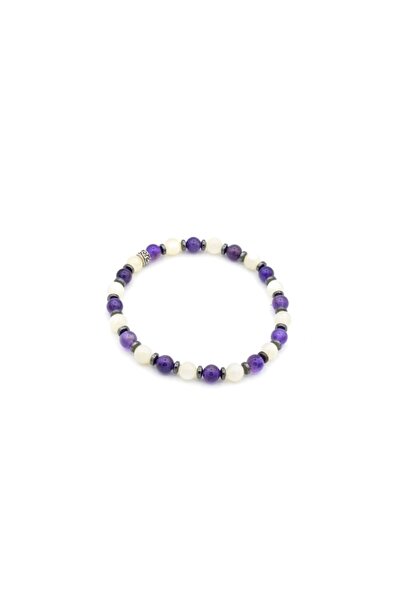 Murty99 سوار الجمشت الطبيعي الهيماتيت وحجر القمر حجر طبيعي عالي الجودة