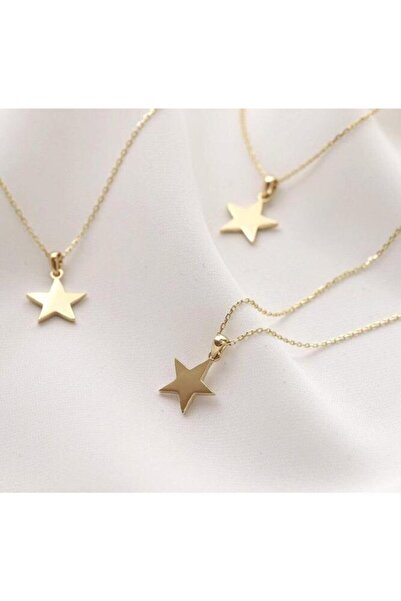 Wind Silver Kadın Gold Minimal Yıldız 925 Ayar Gümüş Kolye