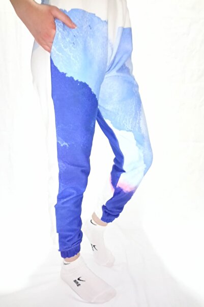 Modoo Tekstil Жіночі спортивні штани з синім батиковим візерунком