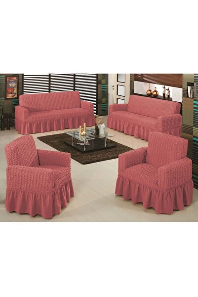 Generic Brand Set maxi cuvertură de canapea înfășurată roz 3+3+1+1