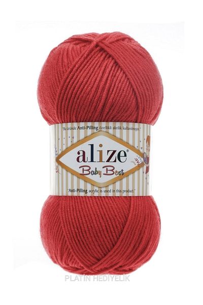Alize ( 5 قطع ) بيبي بيست 56 خيوط محبوكة يدويًا حمراء سترة سترة وشاح سترة غزل الجوارب حبل الطفل