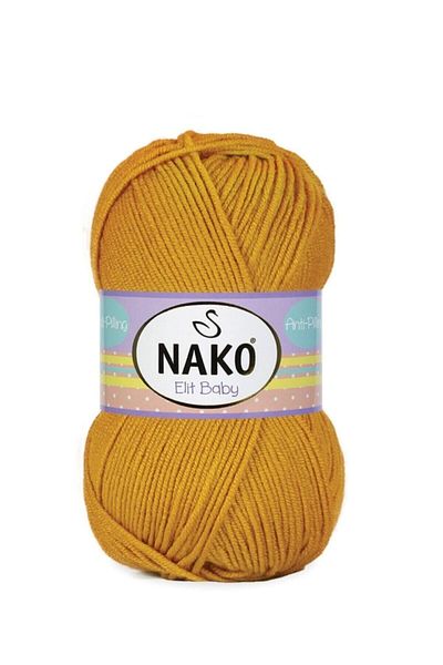 NAKO ( 5 Pieces ) Elite Baby 1636 Gold Hand Knitting Threads Vest Cardigan Sweater Thread Baby Blanket Thread