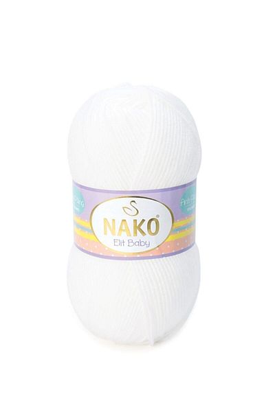NAKO ( 5 Pieces ) Elite Baby 208 White Hand Knitted Threads Vest Cardigan Sweater Thread Baby Blanket Thread