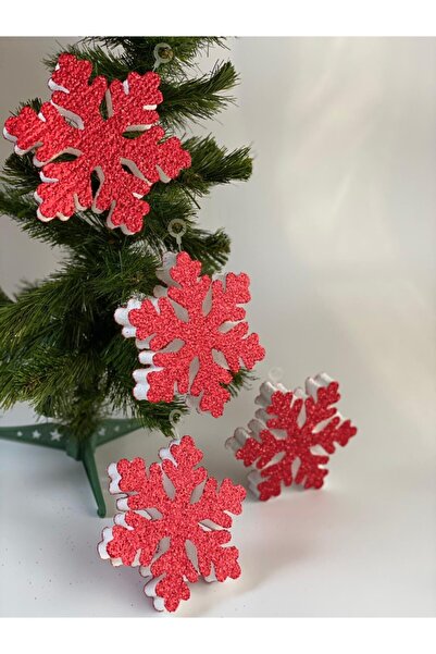 QUEEN AKSESUAR زينة حائط لباب عيد الميلاد على شكل ندفة الثلج اللامعة مكونة من...