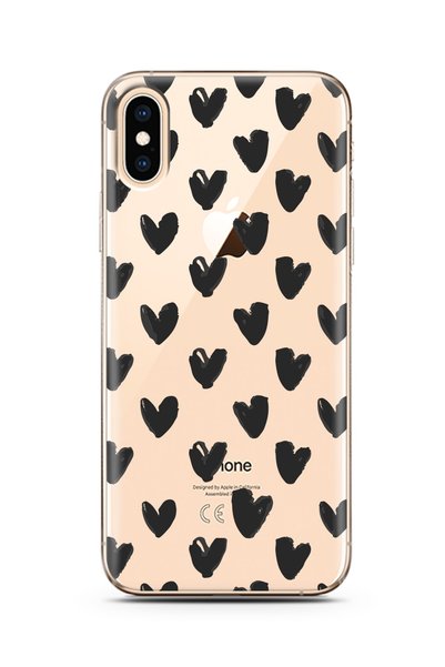 Spoyi Super Transparent Silicone Phone Case with Heart Design for iPhone X