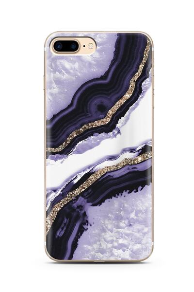 Spoyi Super Transparent Silicone iPhone 7 Plus Phone Case with Purple Beach D...