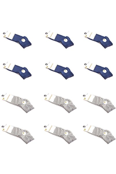 çorapmanya Erkek Gri Düz 12'li Çorap