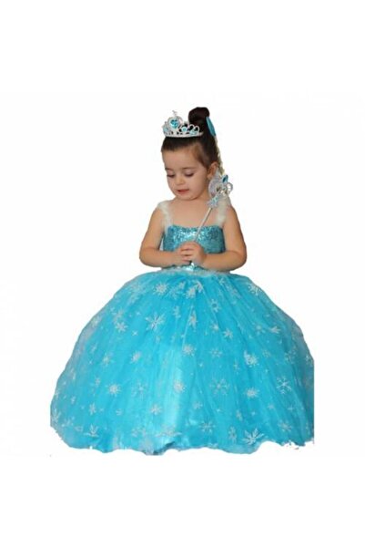 DUHATEKS زي فتاة فروزن مع حزام تارلاتان إلسا