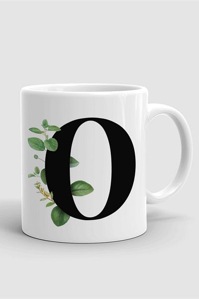Fotografyabaskı Porcelain White Mug with O Letter