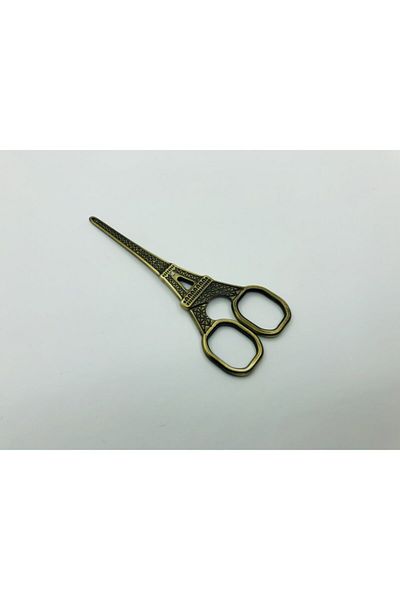 OzanTuhafiye Eiffel Tower Sewing Embroidery Promise Engagement Scissors Antique Bronze