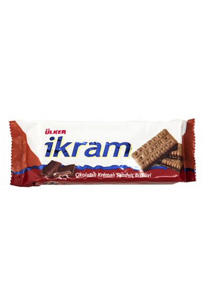 Ülker Ikram Sandwich Biscuit - Chocolate Cream, 84 Gr, X 24 Pieces