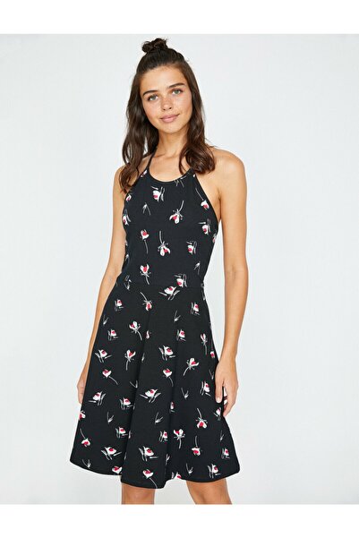 Koton Rochie de damă neagră cu model 8YAL81037JK