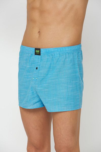 NEST Undies Boxer din poplin albastru pentru bărbați