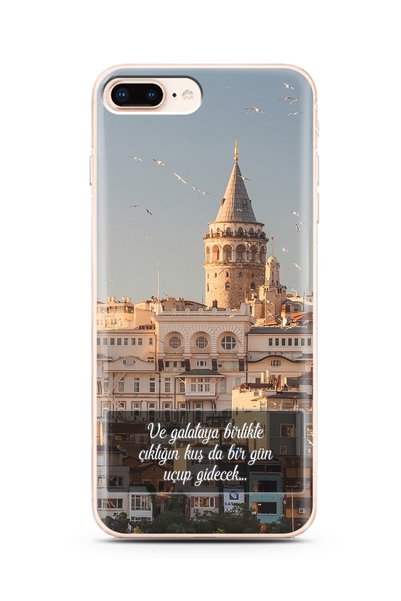 Spoyi iPhone 8 Plus Galata Design Super Transparent Silicone Phone Case