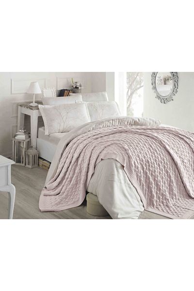 Betires Home Powder Knitted Double Blanket