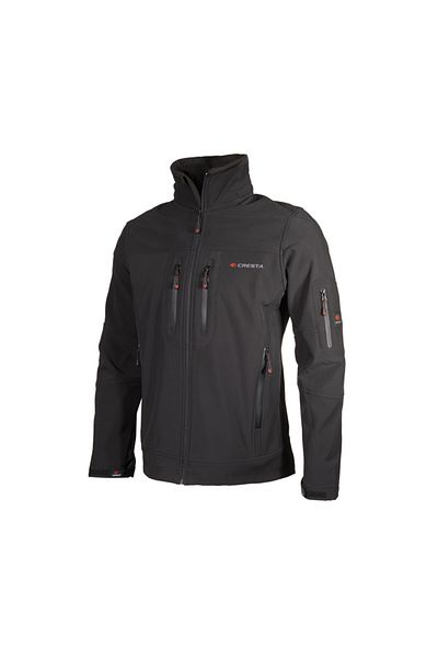 Cresta Ανδρικό μαύρο μπουφάν Softshell με κρυφή κουκούλα εξωτερικού χώρου