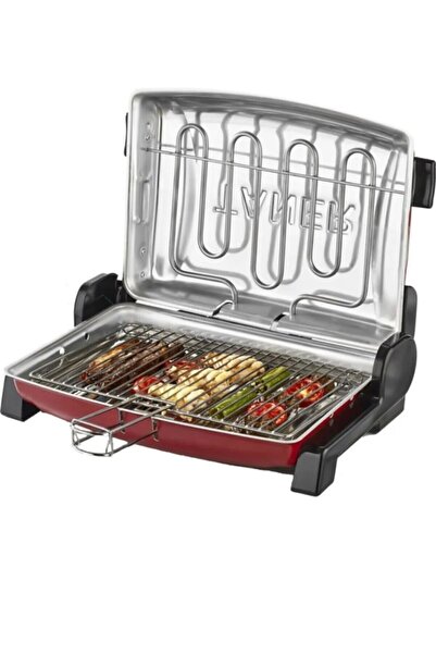 TANER Kebapçı Elektrikli Izgara Mangal Barbekü Çift Telli Büyük Boy Kırmızı