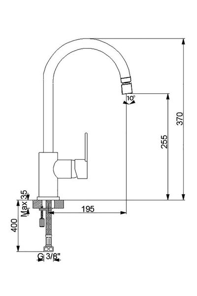 Newarc 971531D Domino Sink Faucet - With Rotating Aerator