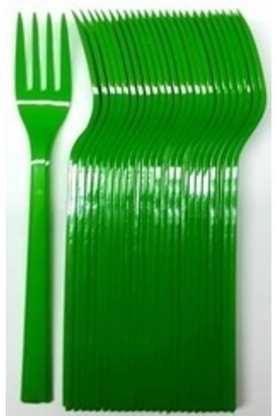 Rullup 25 Pieces Plastic Green Fork